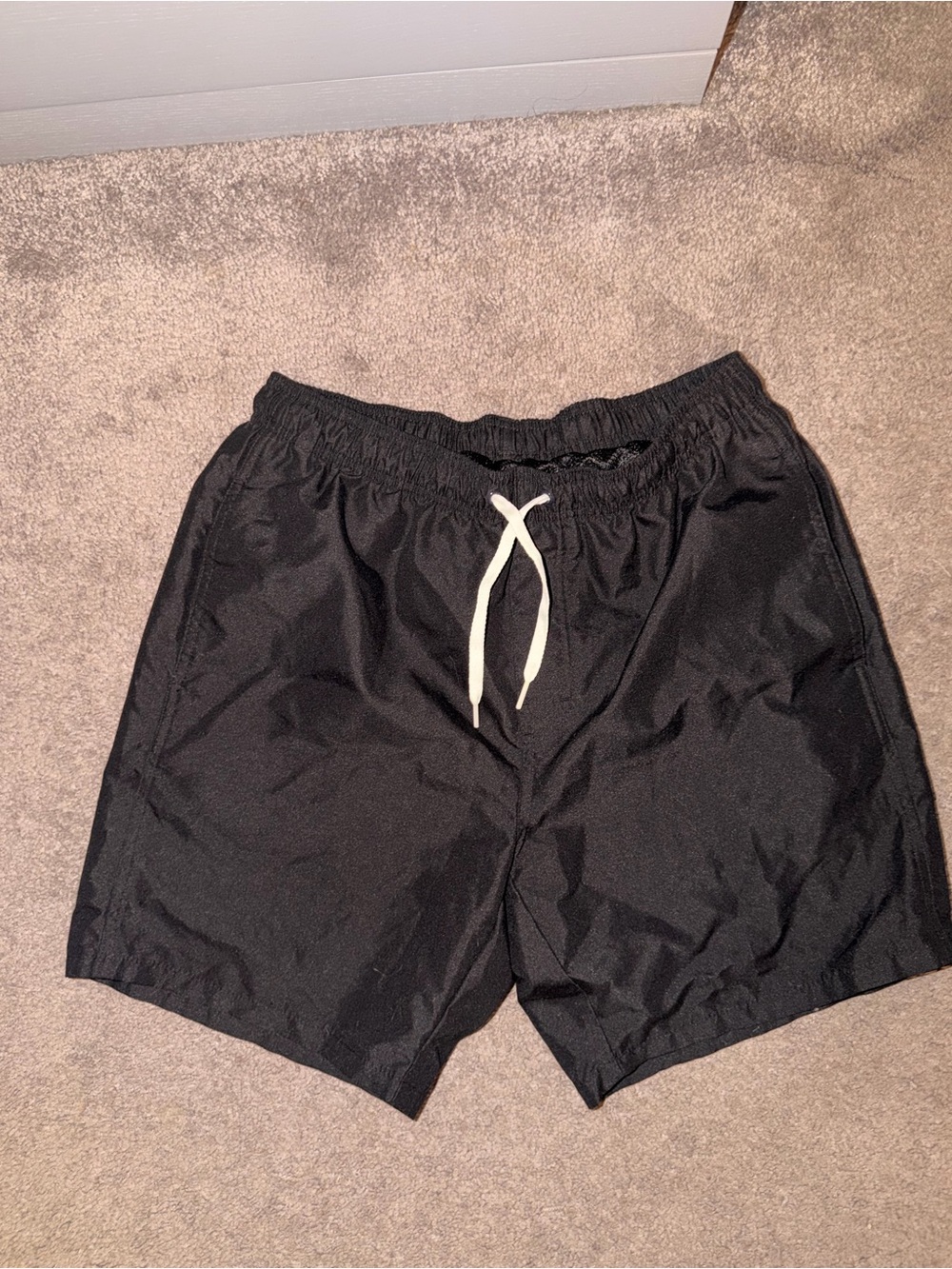 Old Navy Black Swim Trunks with White Drawstring